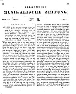 Allgemeine musikalische Zeitung Mittwoch 11. Februar 1835