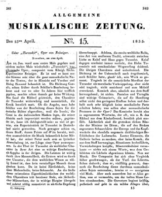 Allgemeine musikalische Zeitung Mittwoch 15. April 1835