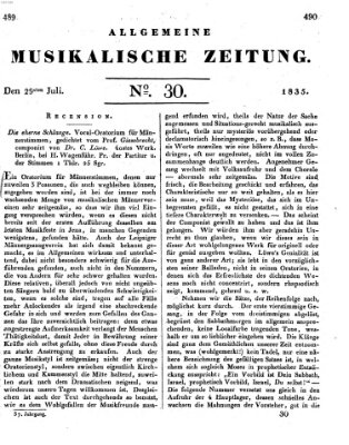 Allgemeine musikalische Zeitung Mittwoch 29. Juli 1835