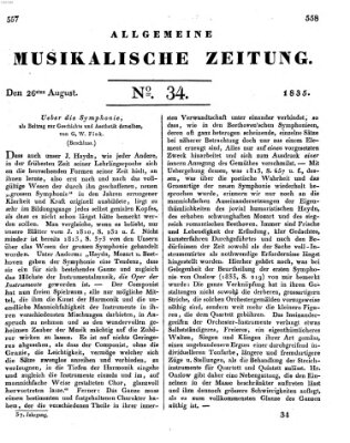 Allgemeine musikalische Zeitung Mittwoch 26. August 1835