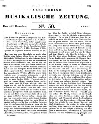 Allgemeine musikalische Zeitung Mittwoch 16. Dezember 1835