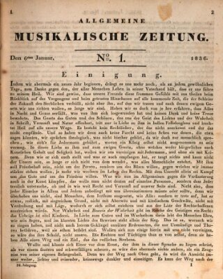 Allgemeine musikalische Zeitung Mittwoch 6. Januar 1836