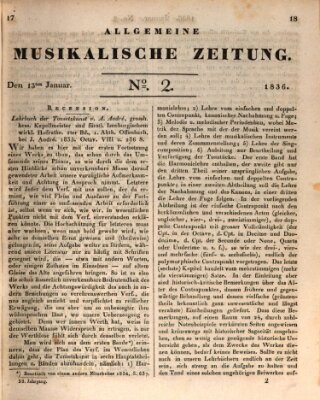 Allgemeine musikalische Zeitung Mittwoch 13. Januar 1836