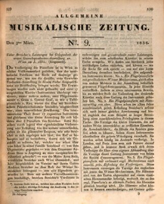 Allgemeine musikalische Zeitung Mittwoch 2. März 1836