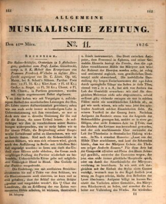 Allgemeine musikalische Zeitung Mittwoch 16. März 1836