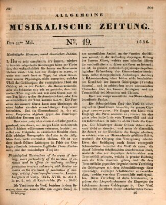 Allgemeine musikalische Zeitung Mittwoch 11. Mai 1836