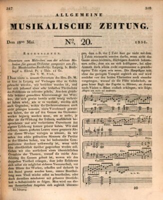 Allgemeine musikalische Zeitung Mittwoch 18. Mai 1836