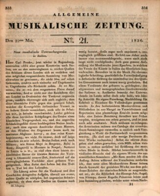 Allgemeine musikalische Zeitung Mittwoch 25. Mai 1836