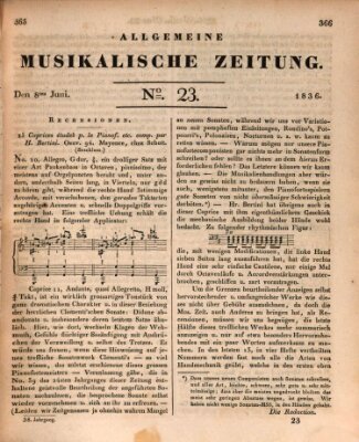 Allgemeine musikalische Zeitung Mittwoch 8. Juni 1836