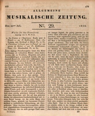 Allgemeine musikalische Zeitung Mittwoch 20. Juli 1836