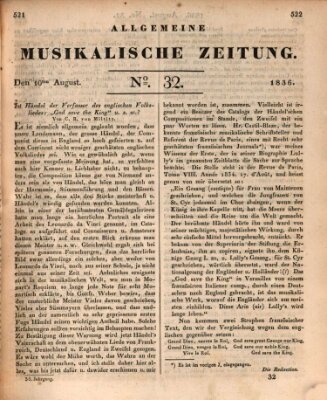 Allgemeine musikalische Zeitung Mittwoch 10. August 1836