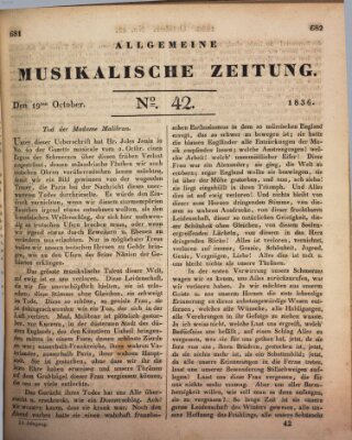 Allgemeine musikalische Zeitung Mittwoch 19. Oktober 1836