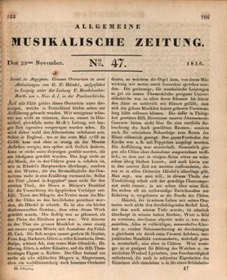 Allgemeine musikalische Zeitung Mittwoch 23. November 1836