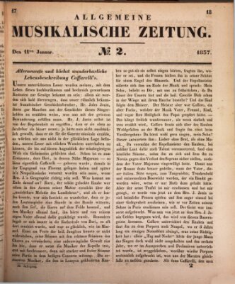 Allgemeine musikalische Zeitung Mittwoch 11. Januar 1837