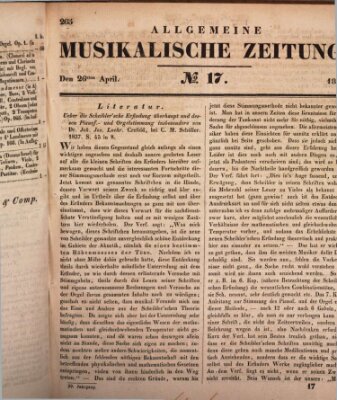 Allgemeine musikalische Zeitung Mittwoch 26. April 1837