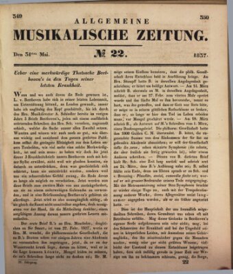 Allgemeine musikalische Zeitung Mittwoch 31. Mai 1837
