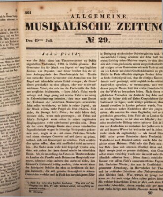 Allgemeine musikalische Zeitung Mittwoch 19. Juli 1837