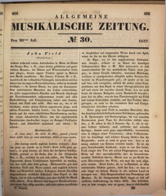 Allgemeine musikalische Zeitung Mittwoch 26. Juli 1837