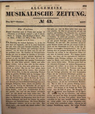 Allgemeine musikalische Zeitung Mittwoch 25. Oktober 1837