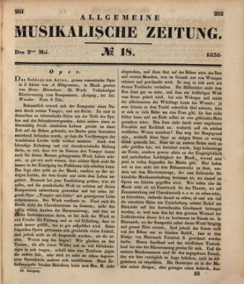 Allgemeine musikalische Zeitung Mittwoch 2. Mai 1838