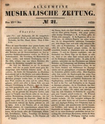 Allgemeine musikalische Zeitung Mittwoch 23. Mai 1838