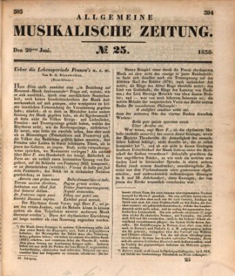 Allgemeine musikalische Zeitung Mittwoch 20. Juni 1838