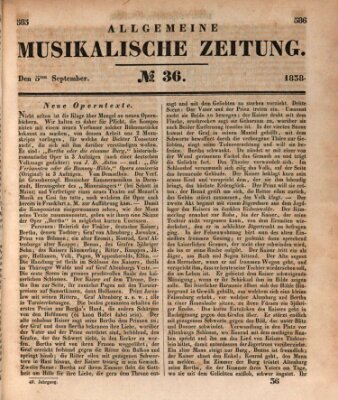 Allgemeine musikalische Zeitung Mittwoch 5. September 1838