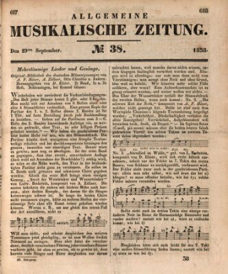 Allgemeine musikalische Zeitung Mittwoch 19. September 1838