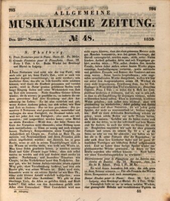 Allgemeine musikalische Zeitung Mittwoch 28. November 1838