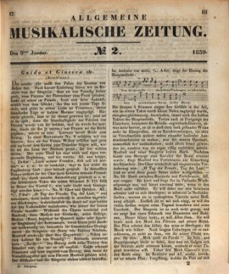 Allgemeine musikalische Zeitung Mittwoch 9. Januar 1839