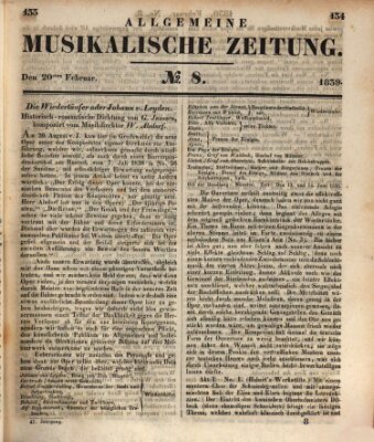 Allgemeine musikalische Zeitung Mittwoch 20. Februar 1839