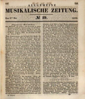 Allgemeine musikalische Zeitung Mittwoch 8. Mai 1839