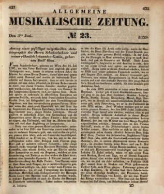 Allgemeine musikalische Zeitung Mittwoch 5. Juni 1839