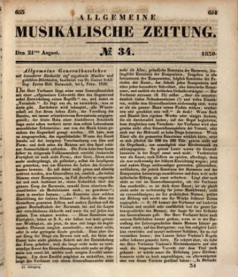 Allgemeine musikalische Zeitung Mittwoch 21. August 1839