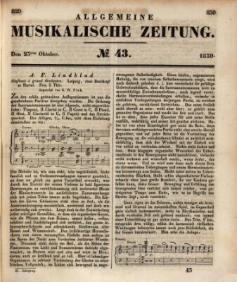 Allgemeine musikalische Zeitung Mittwoch 23. Oktober 1839