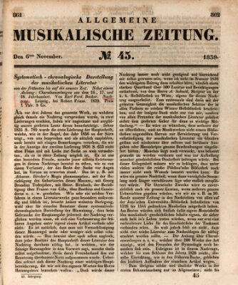 Allgemeine musikalische Zeitung Mittwoch 6. November 1839