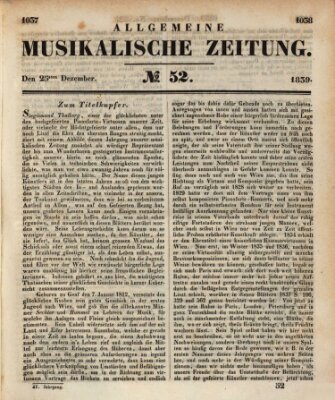 Allgemeine musikalische Zeitung Mittwoch 25. Dezember 1839