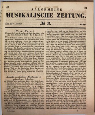 Allgemeine musikalische Zeitung Mittwoch 15. Januar 1840