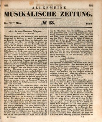 Allgemeine musikalische Zeitung Mittwoch 25. März 1840