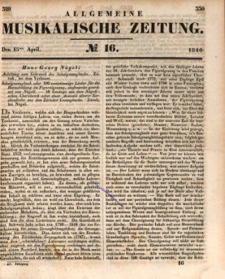 Allgemeine musikalische Zeitung Mittwoch 15. April 1840