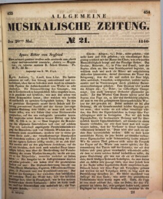 Allgemeine musikalische Zeitung Mittwoch 20. Mai 1840