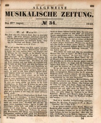 Allgemeine musikalische Zeitung Mittwoch 19. August 1840