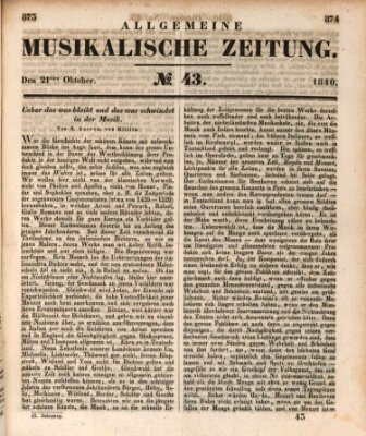 Allgemeine musikalische Zeitung Mittwoch 21. Oktober 1840