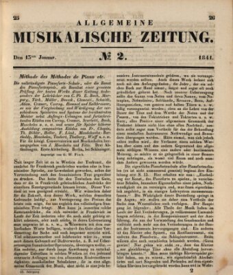 Allgemeine musikalische Zeitung Mittwoch 13. Januar 1841