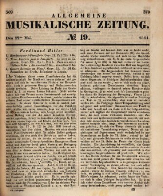 Allgemeine musikalische Zeitung Mittwoch 12. Mai 1841