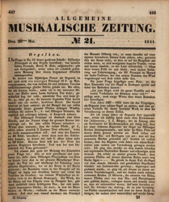 Allgemeine musikalische Zeitung Mittwoch 26. Mai 1841