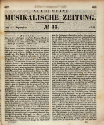 Allgemeine musikalische Zeitung Mittwoch 1. September 1841