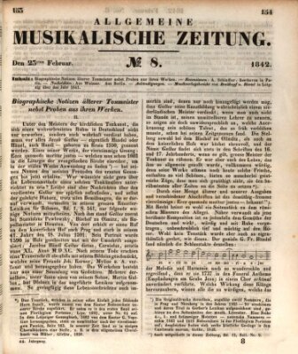 Allgemeine musikalische Zeitung Mittwoch 23. Februar 1842