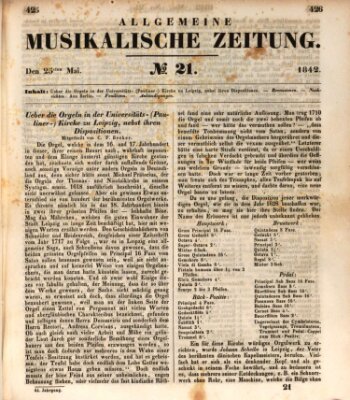 Allgemeine musikalische Zeitung Mittwoch 25. Mai 1842