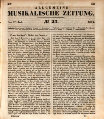 Allgemeine musikalische Zeitung Mittwoch 8. Juni 1842